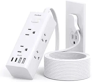 One Beat 10Ft Extension Cord with Multiple Outlets,Flat Plug Power Strip