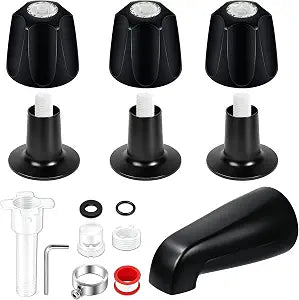 3 Piece Shower Knob Set with Tub Spout Compatible with Pfister Verve