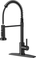 FORIOUS Black Kitchen Faucet with Pull Down Sprayer, Classic Single Handle