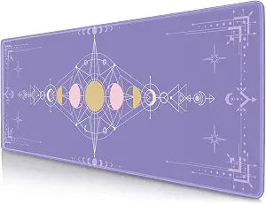 Pastel Purple Moon Phase Desk Mat Cute, Goth Witchy Celestial Large Gaming Mouse Pad, Extended Mousepad Desk Pad for Women Gamer Office, Computer Accessories, Tarot Alter Mat, 31.5 X 11.8 in