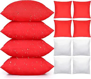 4 Pack Red Outdoor Throw Pillows with Inserts 18x18 Inch Waterproof