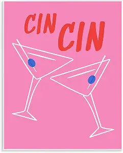 Cin Martini Cheers Kitchen, 11 x 14 Inch Mounted Print on Wall Plaque