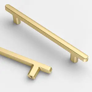 Asidrama 10 Pack 5 Inch(128mm) Brushed Gold Kitchen Cabinet Handles, Cabinet Pulls Kitchen Cabinet Hardware for Cupboard Drawer Pulls