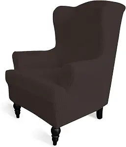 Easy-Going Stretch Wingback Chair Sofa Slipcover Chocolate
