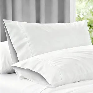 Pizuna 100% Cotton Queen Size Pillow Cases 600 Thread Count White