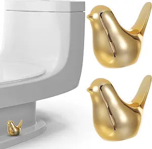 2Pcs Ceramic Toilet Bolt Covers, Gold Bird Replacement Toilet Screw Cover Caps, Toilets Bolt Caps Decorative, Bathroom Decorative Toilets Floor Screw Cover Cap