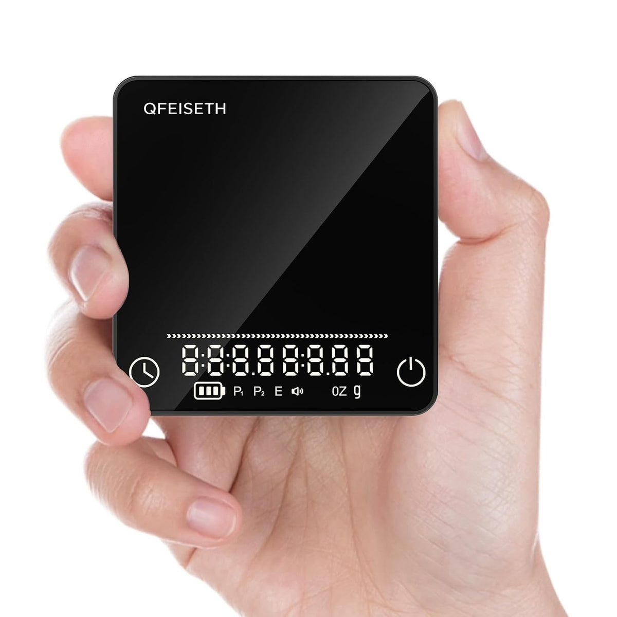 Mini Coffee Scale with Timer, 4 Brewing Modes, 0.1g Readability, 2kg Capacity, USB-C Rechargeable Espresso Scale with Auto Tare & Real-Time Brew Ratio, Black