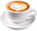 DeeCoo 11 oz White Cappuccino Mug- Large Ceramic Coffee Cup with Saucer - Microwave and Dishwasher Safe, Perfect For Tea, Espresso, Latte - Porcelain Set for Kitchen or Cafe, Baristas, Great Gift