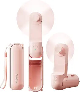Gaiatop Portable Handheld Fan, 3 in 1 Mini Fan Handheld [17h Max Cooling], Foldable Personal Fans Pocket Design, USB Travel Fans Portable, Lash Trip Summer Essential Cute Gifts for Women Girl, Pink