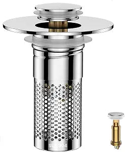 Bathroom Sink Drain Strainer,Universal Pop-Up Sink Stopper Hair Catcher