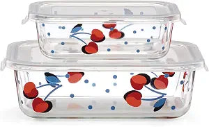 kate spade new york Cherry Dot Glass Food Storage Containers with Lids