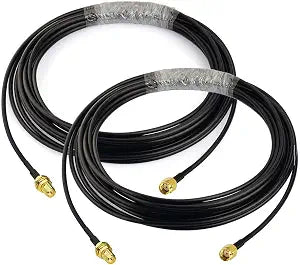 Bingfu WiFi Antenna Extension Cable 2-Pack RP-SMA Male to RP-SMA Female Bulkhead Mount RG174 Cable 20 feet for WiFi Router Security IP Camera Wireless Network Card Adapter