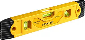 Torpedo Level Magnetic, Firecore 9 Inch Shockproof Small Leveler Tool with 3 Bubble Spirit Level 45 90 180 Degree, Construction Levelers for Hanging Pictures Install Shelf Home Renovation