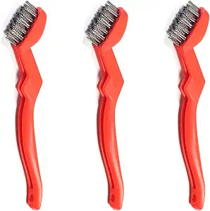 GOLDEN SMILE 3-Pack 7" Stainless Steel Wire Brushes - 40% Denser Than Standard Brushes - for Heavy-Duty Cleaning: Grill Grates, Uncoated Pans, Rust Removal, Deburring & Metal Cleaning