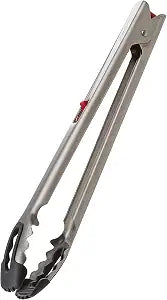 Prep Solutions 12-Inch Stainless Steel One-Handed Locking Tongs  Ergonomic Design for Easy Gripping and Serving