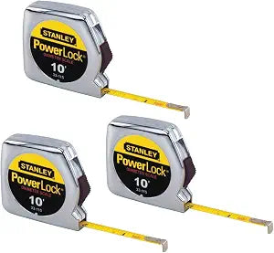 Stanley Hand Tools 33-115 10' x 1/4" PowerLock Pocket Tape Rule (3 Pack)