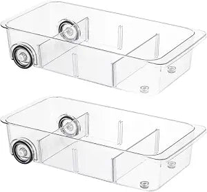 Roll-Out Refrigerator Organizers and Storage, 2 Pack Drawer Fridge Bins