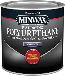 Minwax Fast Drying Polyurethane Protective Wood Finish, Clear Satin,  Pint