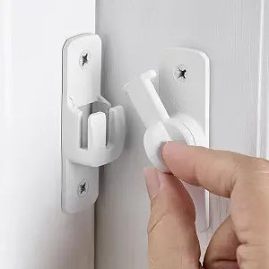 2 Packs Matte White 90/180 Degree Gate Lock,Aluminum Alloy Barn Door Latch