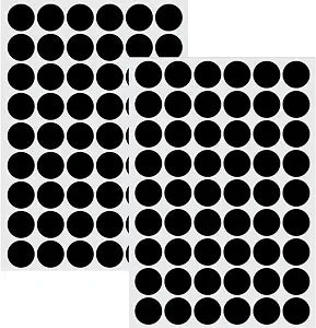 2 Sheets 108 Pcs Screw Hole Cover Stickers, 21 mm/0.8 Inch Self-Adhesive Black Screw Covers Caps Wood Stickers for Furniture Cabinets Tables (Black)
