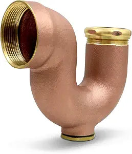 Highcraft Brass Trap NY Regular Trap 2" x 1/-1/2" Basin Sink Waste Trap with Cleanout, Sink Trap for Bathroom Sink, Kitchen Sink, Utility Sink Tubular Drain Applications, Brass Drain stainer