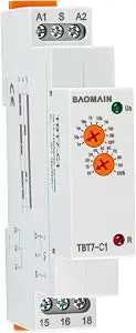 BAOMAIN Delay Off Timer Relay 16A 1-SPDT 12-240V AC/DC TBT7-C1