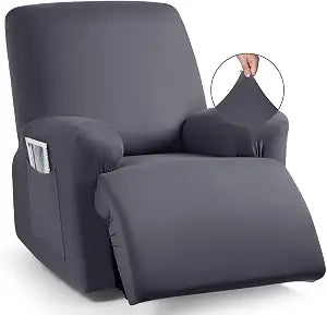 TAOCOCO Recliner Chair Covers 4-Pieces for Oversized Recliner, Stretch Recliner Slipcover for Large Recliners Washable Polyester Soft Fabric Furniture Protector (Oversized Recliner, Dark Gray)