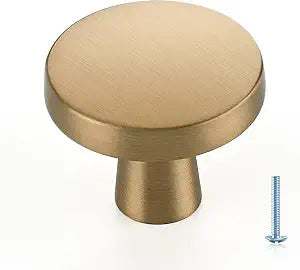 Ravinte Champagne Bronze Cabinet Knobs Solid Pulls Single Hole 5 Pack