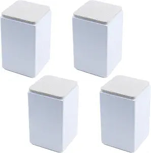 4" Self Adhesive Bed and Furniture Risers,Square White,2.36"x4"