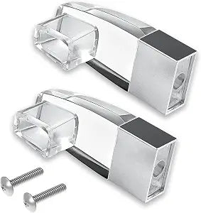 Clear Acrylic Shower Door Towel Bar Brackets Fit for Alumax/Basco Framed Sliding Glass Shower Door Towel Rod, Sliding Doors Replacement Parts with Bright Chrome Sleeve (2 Pack)
