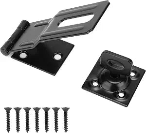 4.5" Swivel Staple Safety Hasps Latches with Twist Knob, Black 1Pcs