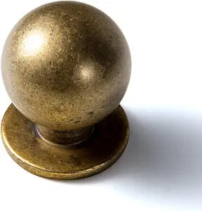 Goo-Ki Antique Brass Cabinet Knobs 1 Inch Round Ball Drawer Pulls 6-Pack