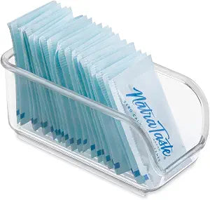 iDesign BPA-Free Plastic Sugar Packet Holder, The Linus Collection, Clear