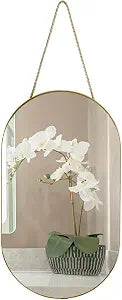 YCHMIR Oval Wall Mirror, Gold, Oval Shape