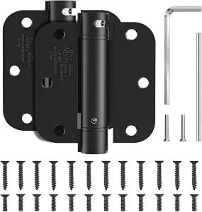 JIW Self Closing Door Hinges 3.5 Inch Matte Black Spring Hinge