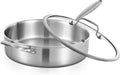 Inqibee 6 QT Tri-Ply Stainless Steel Saute Pan with Lid