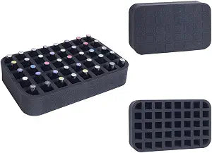Nail Polish Organizer Holder Foam Pad with Slots for Storage 40 Bottles (15ml/0.5fl.oz) Nail Polish or Essential Oil Tray for Drawers Black