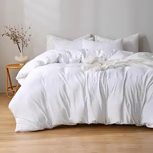 NOKOLULU Duvet Cover Twin Size: 2 Pieces Polar Fleece Velvet Bedding Set (1 Duvet Cover & 1 Pillow Sham) Soft Fuzzy Flannel Duvet Cover Set with Zipper Closure & Corner Ties, 68" x 90", White
