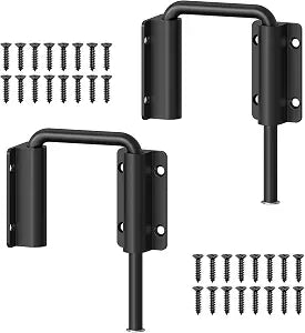 Sliding Door Loop Lock Latch, 2-3/8 Inch Barn Door Lock Black 2PC