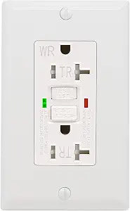 ANKO GFCI Outlet 20 Amp, UL Listed, LED Indicator, Tamper-Resistant, Weather Resistant Receptacle Indoor or Outdoor Use with Decor Wall Plates and Screws