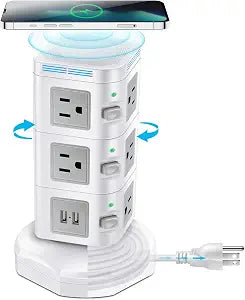 Power Strip with 1800J Surge Protector, USB Port and Multi-Outlets(3-Tier)