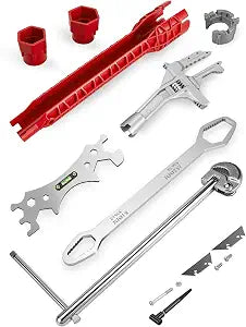 6Pcs Plumbing Tools with Multifunctional Sink Wrench & Basin Wrench