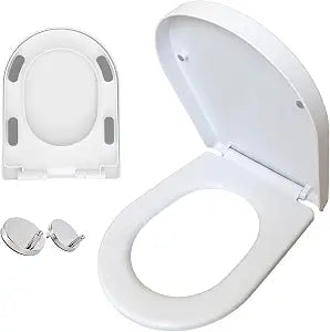 Soft Close Toilet Seat, Quick Release PP Replacement Seat Elongated D Shape