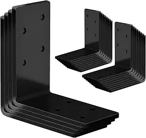 20 Pack L Brackets 3x3 for Wood Heavy Duty Corner Angle Brace Black