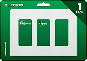 Lutron Claro Light Switch Cover Plate, 3 Gang Wallplate, Gloss