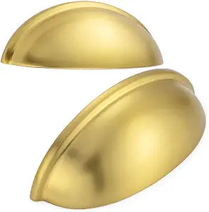 3 Inch Brushed Gold Drawer Pulls Cabinet Cup Pulls 10 Pack 1886
