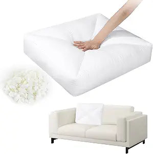 HOMBYS Shredded Foam Couch Back Cushions Replacement, Stuffing Fill Removable Sofa Back Waist Cushions, Lumbar Support Pillow 1 Pack, Supportive & Durable(31.4"x18"x5")