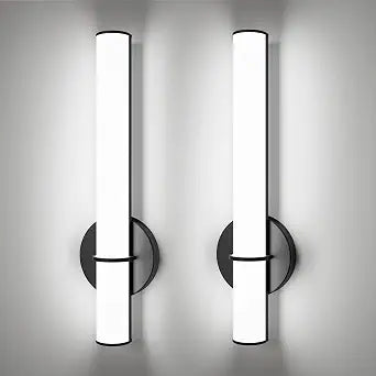 OOWOLF 2-Pack 17.3 LED Vanity Light, 12W 1200LM 5000K Daylight Dimmable Bathroom Light Vertical or Horizontal, Modern Bathroom Led Wall Sconces, Energy Saving, for Mirror Bedroom Living Room Hallway