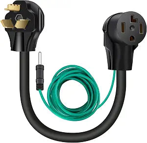 WELLUCK 1.5 FT 4 Prong to 3 Prong Dryer Adapter, 30 Amp Dryer Outlet Plug Power Cord, NEMA 10-30P Male to 14-30R Female Three Prong Converter, 250V 3prone Old Clothes Dryer Connector w/Ground Wire