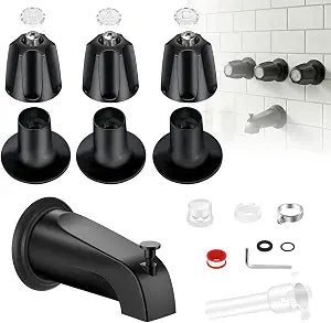 Matte Black Tub Shower Trim Kit, Metal Replacement Faucet Set for Pfister Verve with Diverter Tub Spout